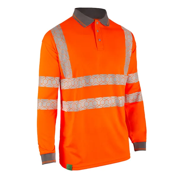 Beeswift Envirowear Hi-Vis Long Sleeve Recyclable Polo Shirt